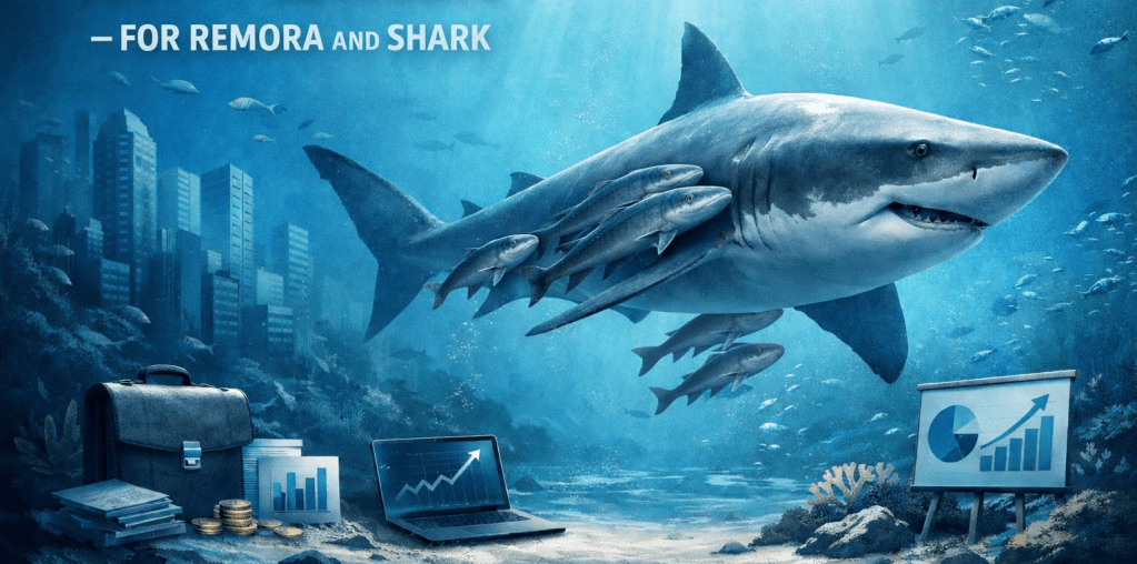 Be remora to a shark, and be OK even if nobody invites.